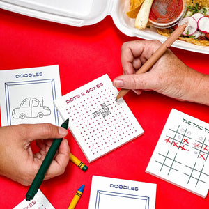 Gaming Notepad Trio - Tic Tac Toe, Dots & Boxes, Doodles