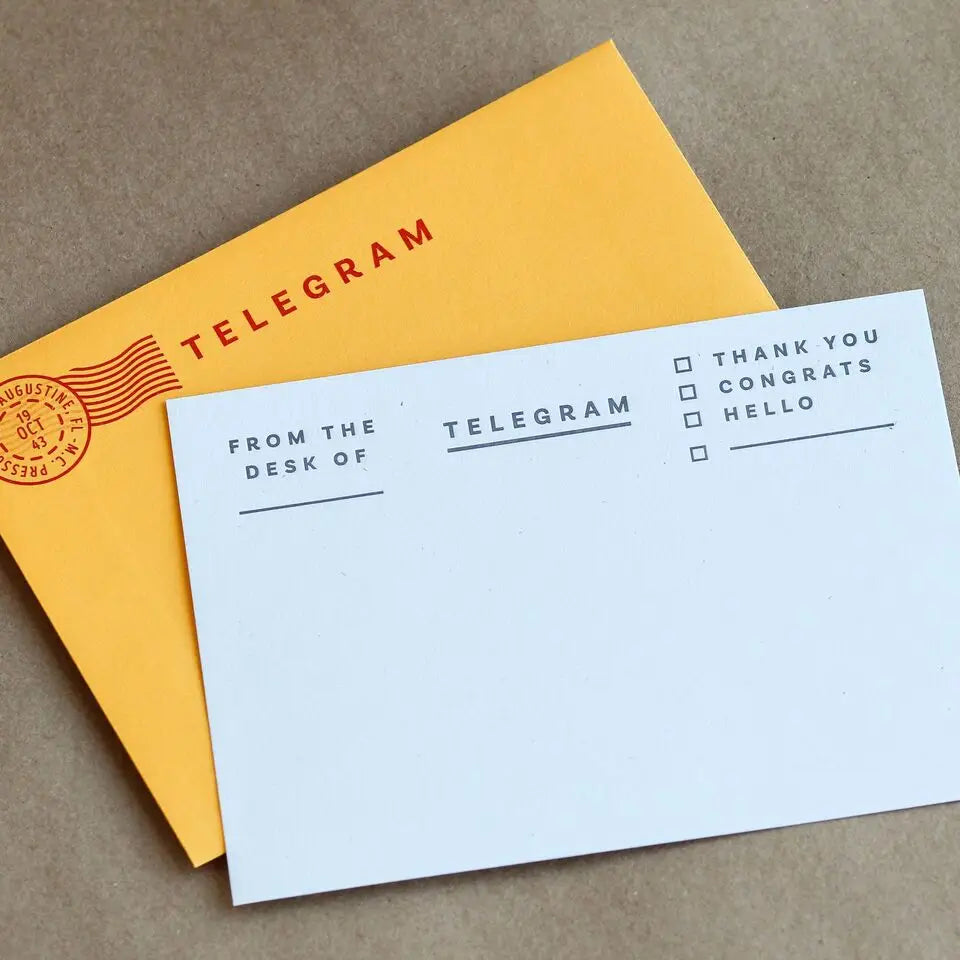 Telegram Stationery Set - Letterpress – Phantom Row