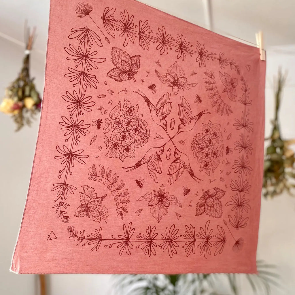 Bandana | Spring Herbs | Hand Dyed | Rose – Phantom Row