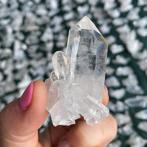 Raw Clear Quartz Crystal Point Cluster