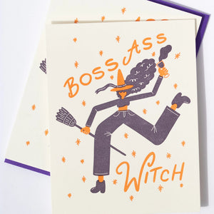 Boss Ass Witch Letterpress Greeting Card